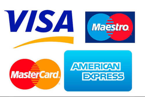 VISA, MasterCard, Maestro, and American Express